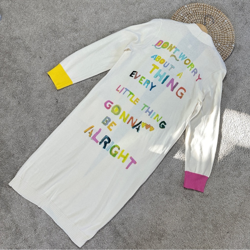 SOLD | Kerri Rosenthal Women’s Poppy Be Alright Duster Cardigan Sweater Cream L - Picture 8 of 14